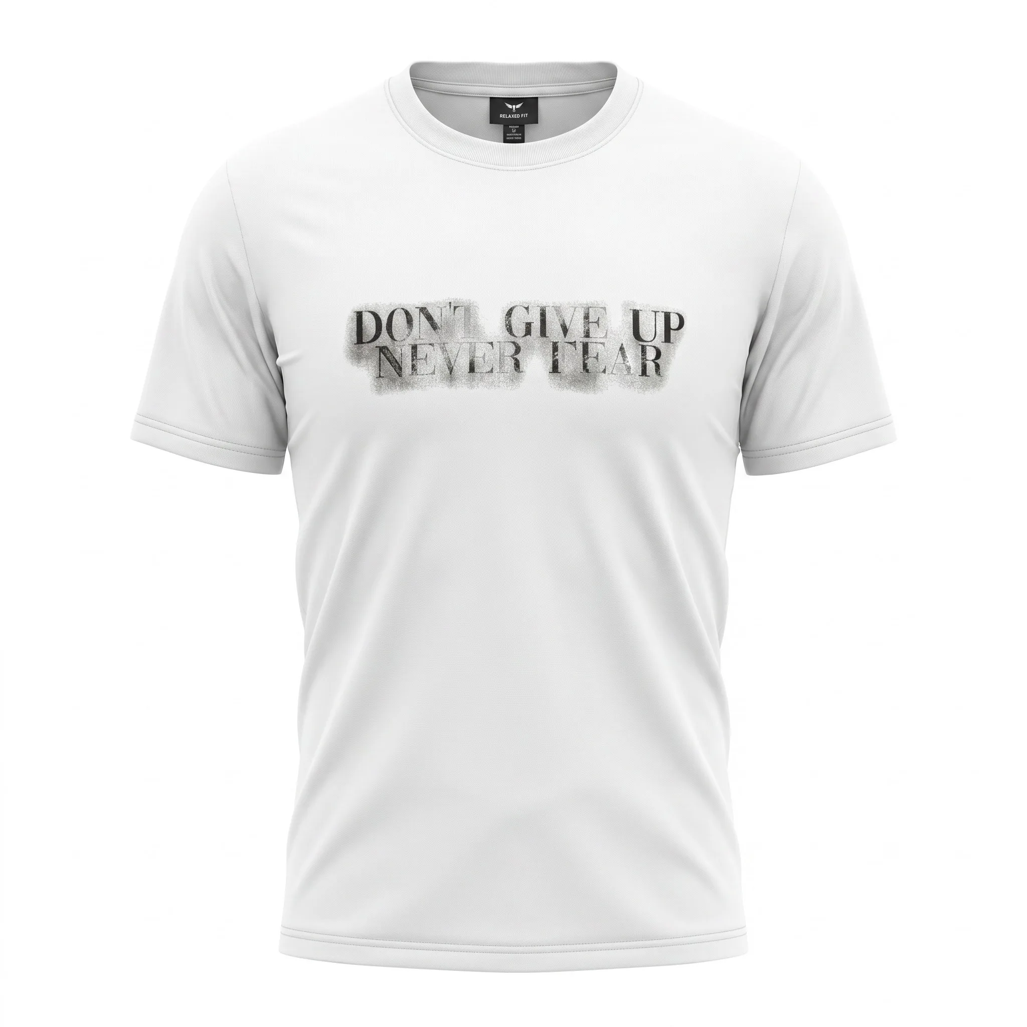 White T-Shirt Don't Give Up Regular Fit