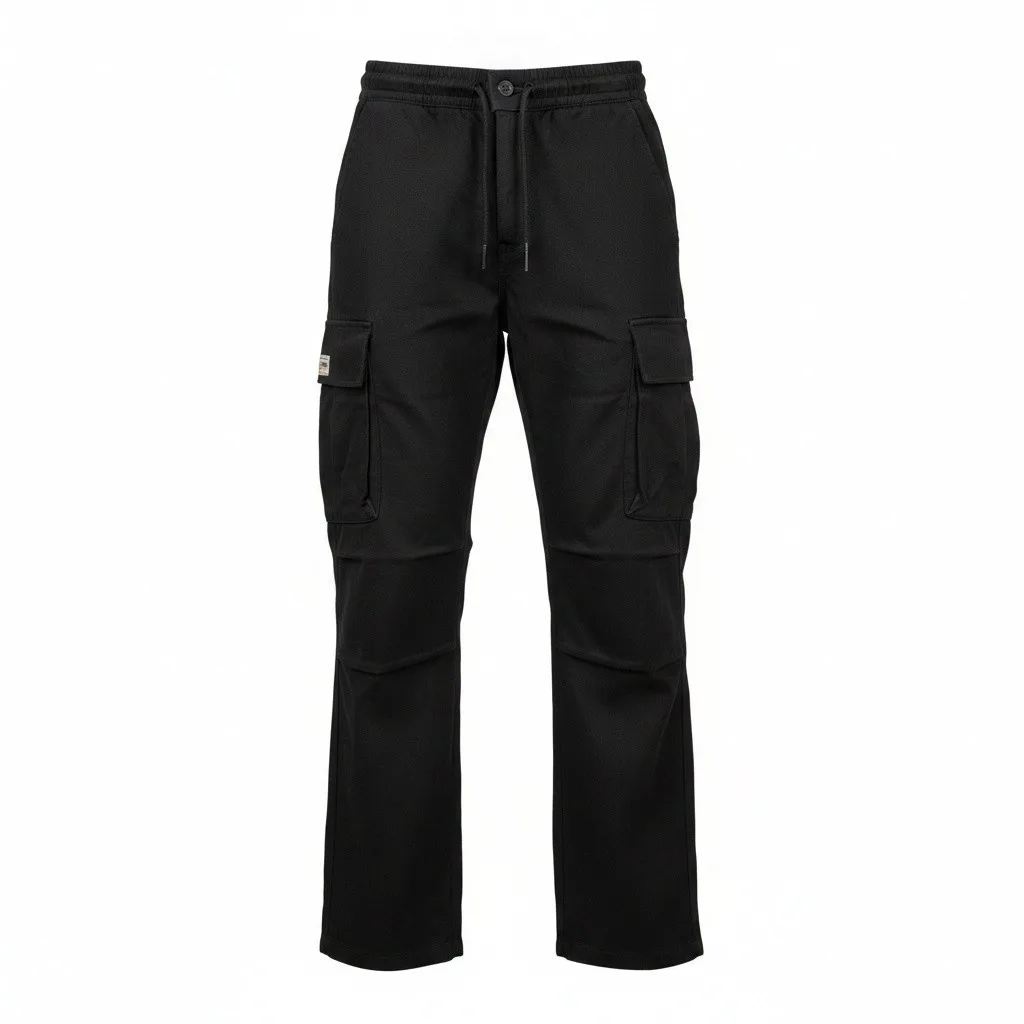 Black Signature Label Cargo Pants