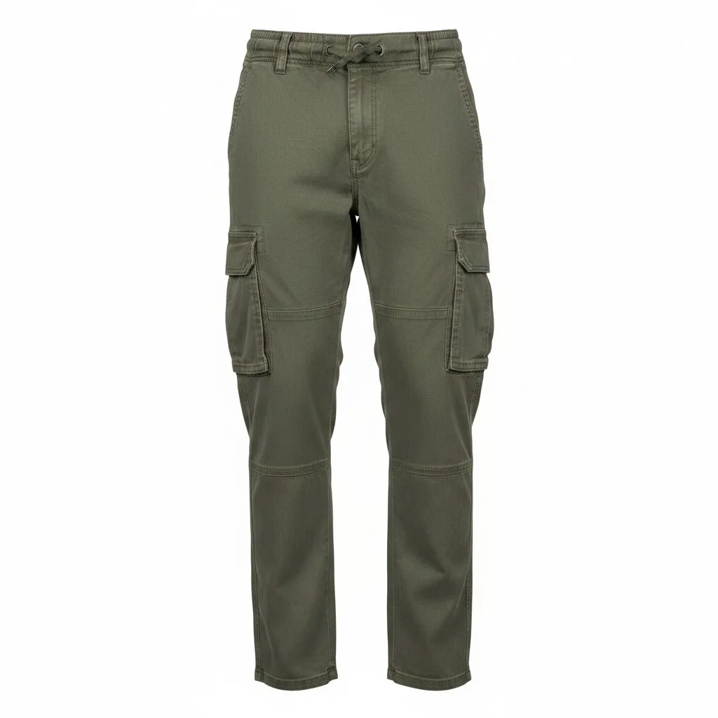 Olive Green Clean Pocket Cargo Pants