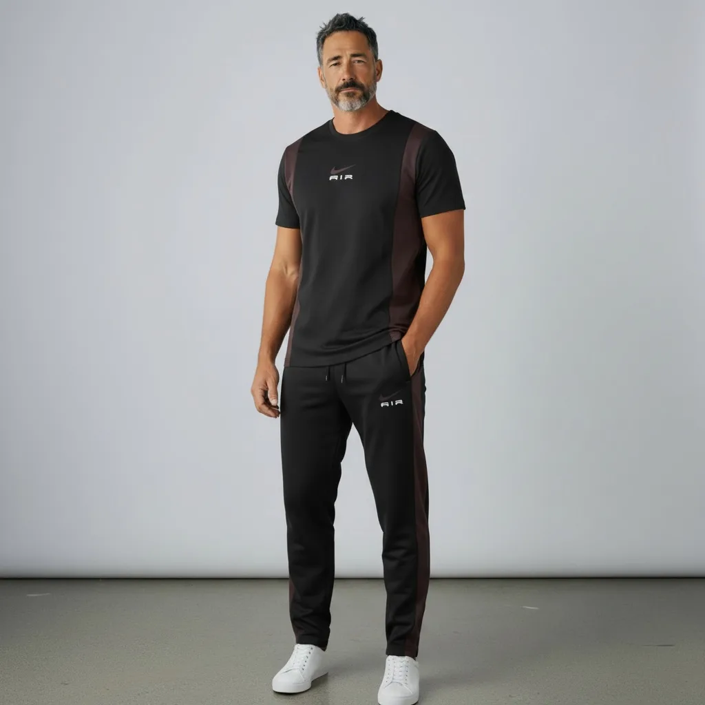 Nike air black brown set 2026 t-shirt + pant