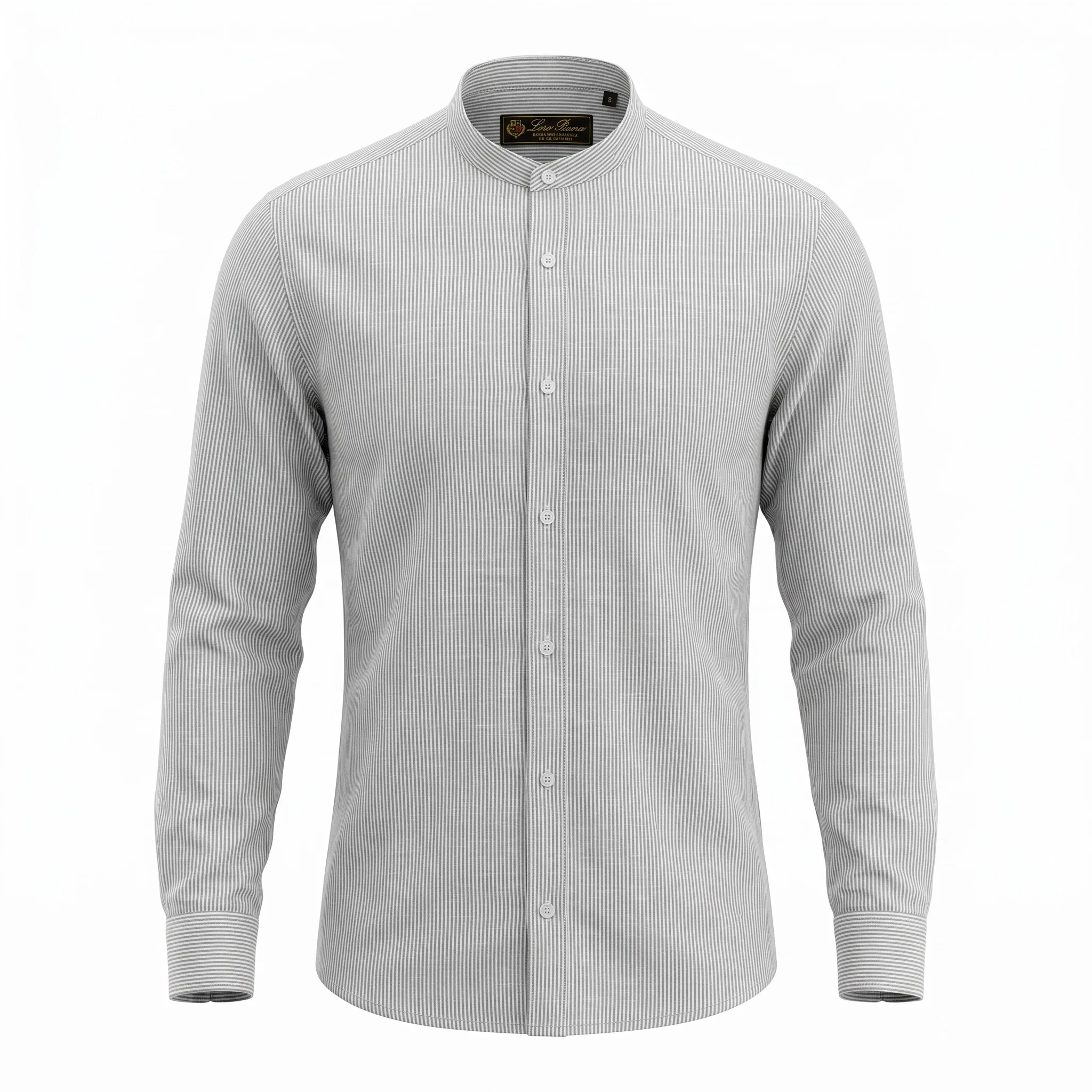 Black Pinstripe Linen Shirt