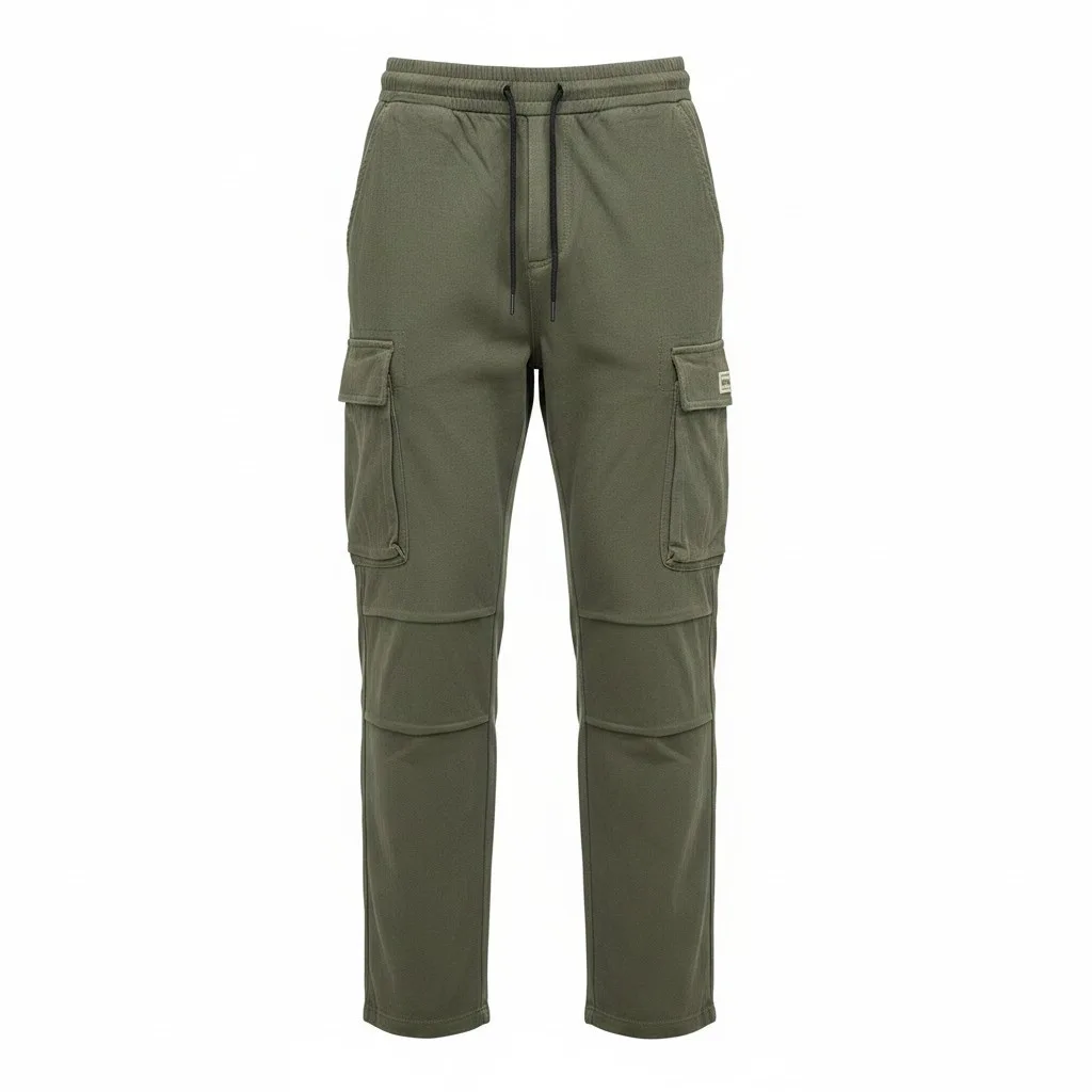 Olive Green Signature Label Cargo Pants